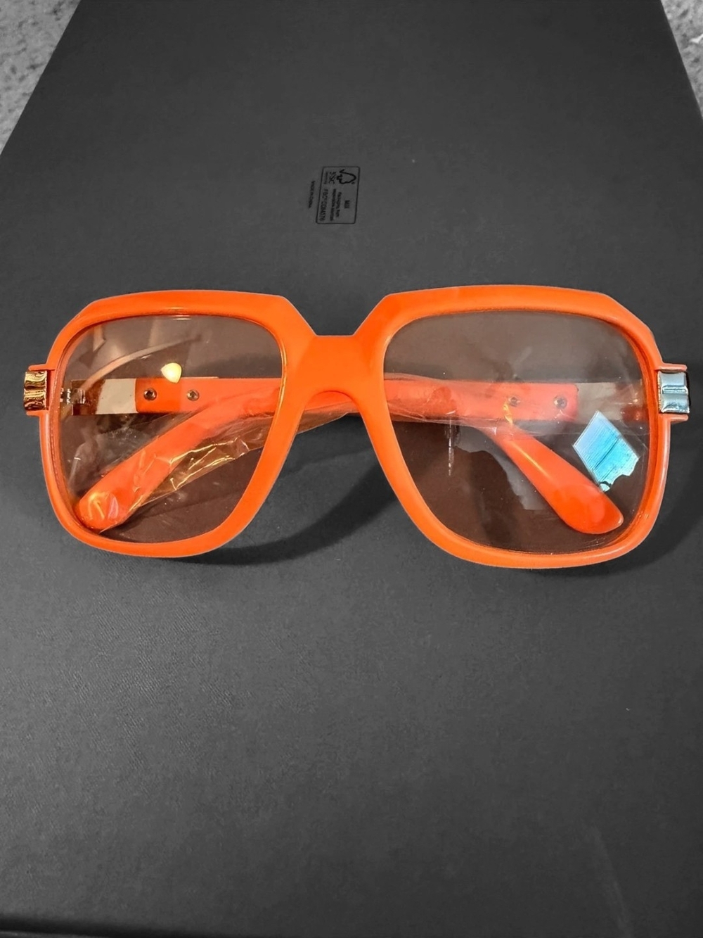 Bold Orange Women's Oversized Sunglasses Slight Tint On Lenses Non Presciption.